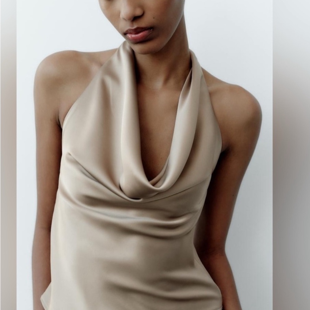 Elegant Satin Halter Top